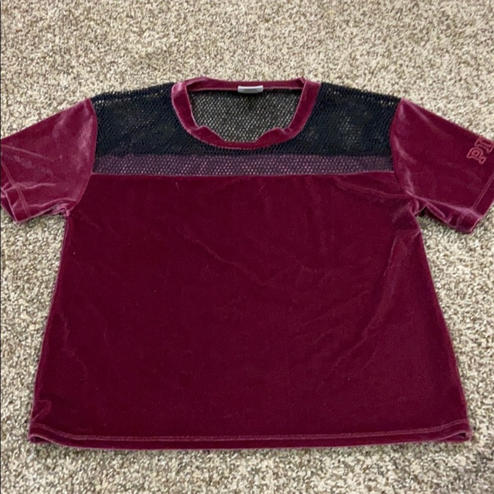 Pink by VS mesh/velour top